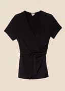 FERN WRAP TOP - Black