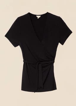 FERN WRAP TOP - Black