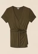 FERN WRAP TOP - khaki