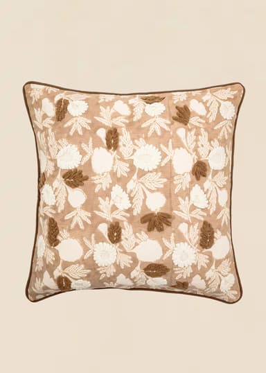 Laura Käsinpainettu tyynynpäällinen - Beige 1 - Indiska