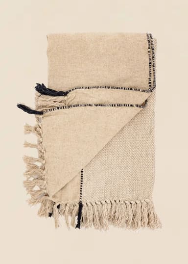 TEKLA Pellavapeitto - Beige 1 - Indiska