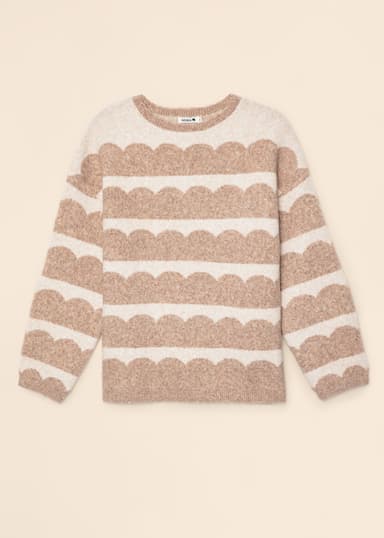AMELIA Neulepusero aaltomaisella kuviolla - Beige 4 - Indiska