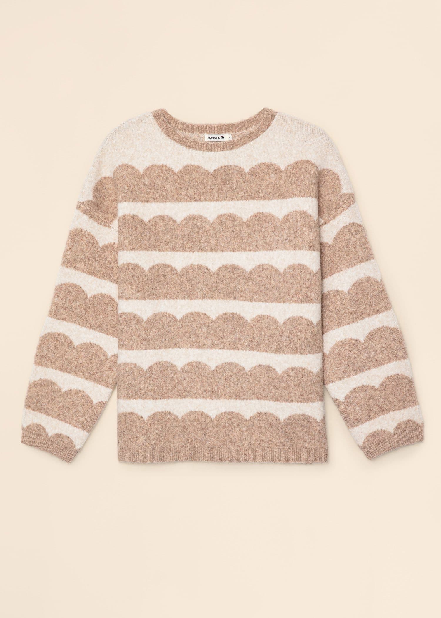 AMELIA Neulepusero aaltomaisella kuviolla - Beige 4 - Indiska
