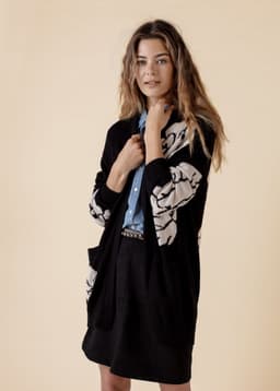 Flower Cardigan - Black
