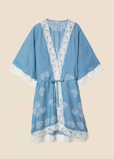 KAY Kimono Tencel-modaalista - Sininen 1 - Indiska