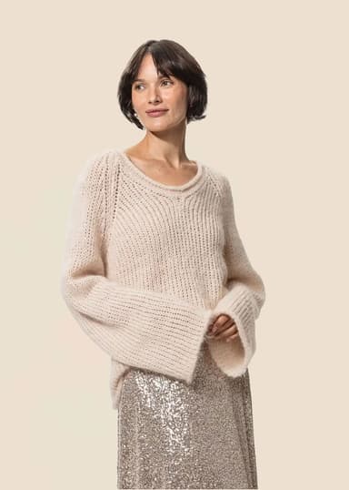 STEFANIA Neulepusero mohairsekoitetta - Valkoinen 1 - Indiska