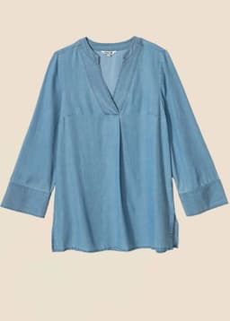 Hibo tencel tunic - Lightblue