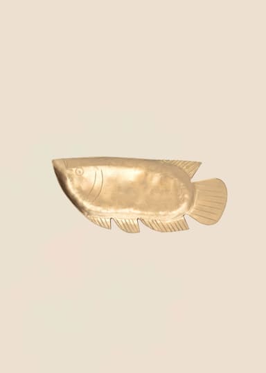 FISH Käsin taottu kalan muotoinen tarjotin - Kulta 1 - Indiska