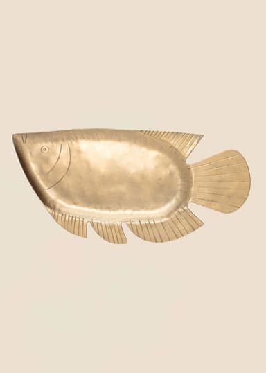 FISH Kalan muotoinen tarjotin - Kulta 1 - Indiska