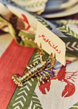 CRAWFISH PLACECARD HOLDER - BRASS