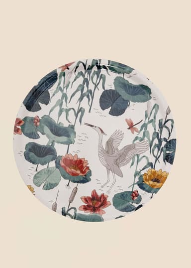 Viola Kuviollinen tarjotin - Beige 1 - Indiska