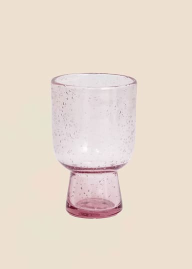 ANVI Dricksglas på fot - Rosa 1 - Indiska