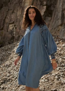 LOURDES TENCEL DRESS - BLUE