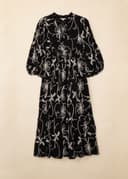 CORNELIA EMB FLOWER DRESS - Black