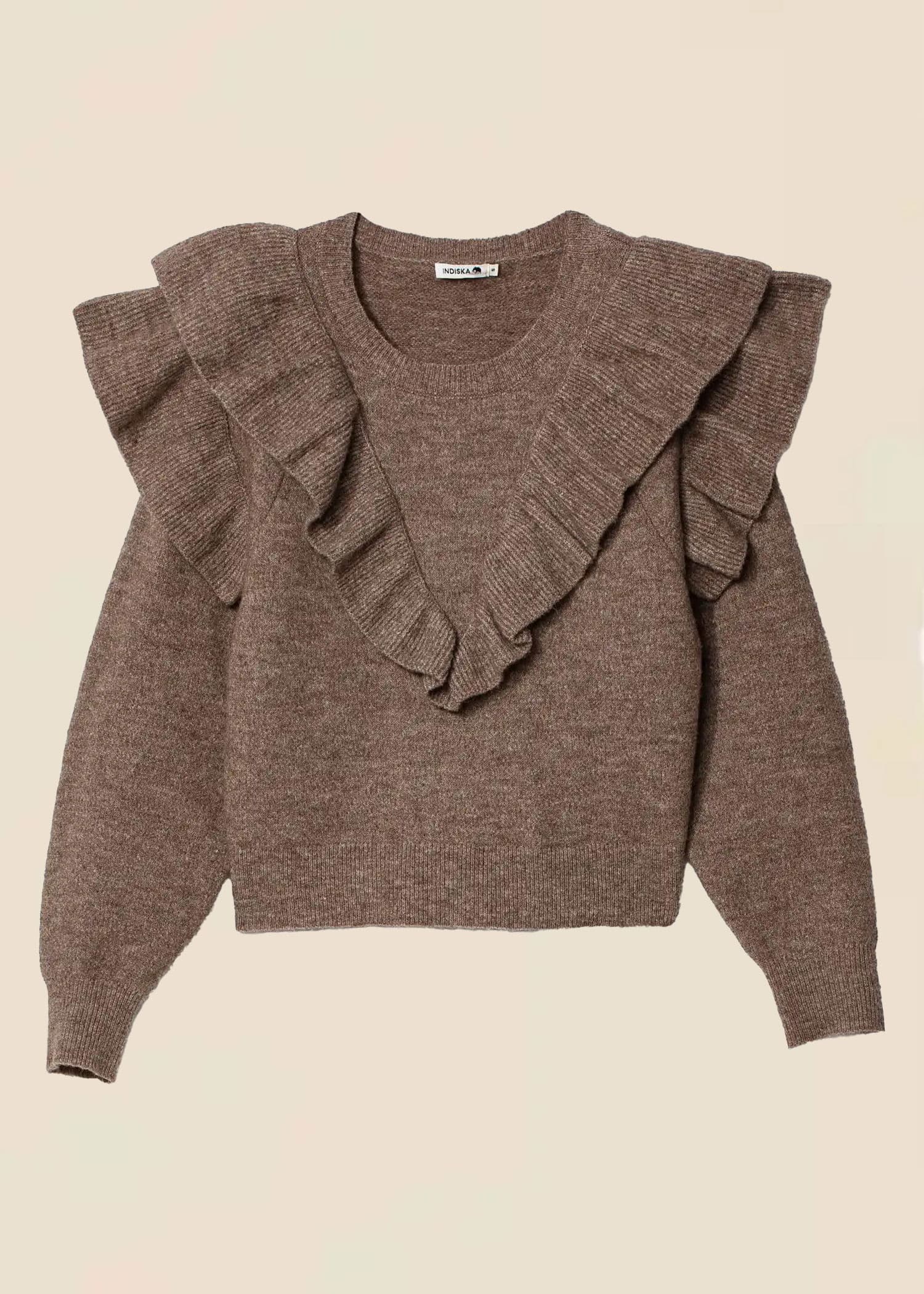 RUFFLE Beige röyhelöpusero - Beige 1 - Indiska