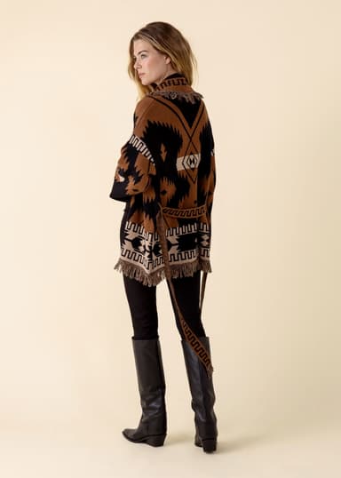 IKAT Mønstret cardigan - Brun 3 - Indiska