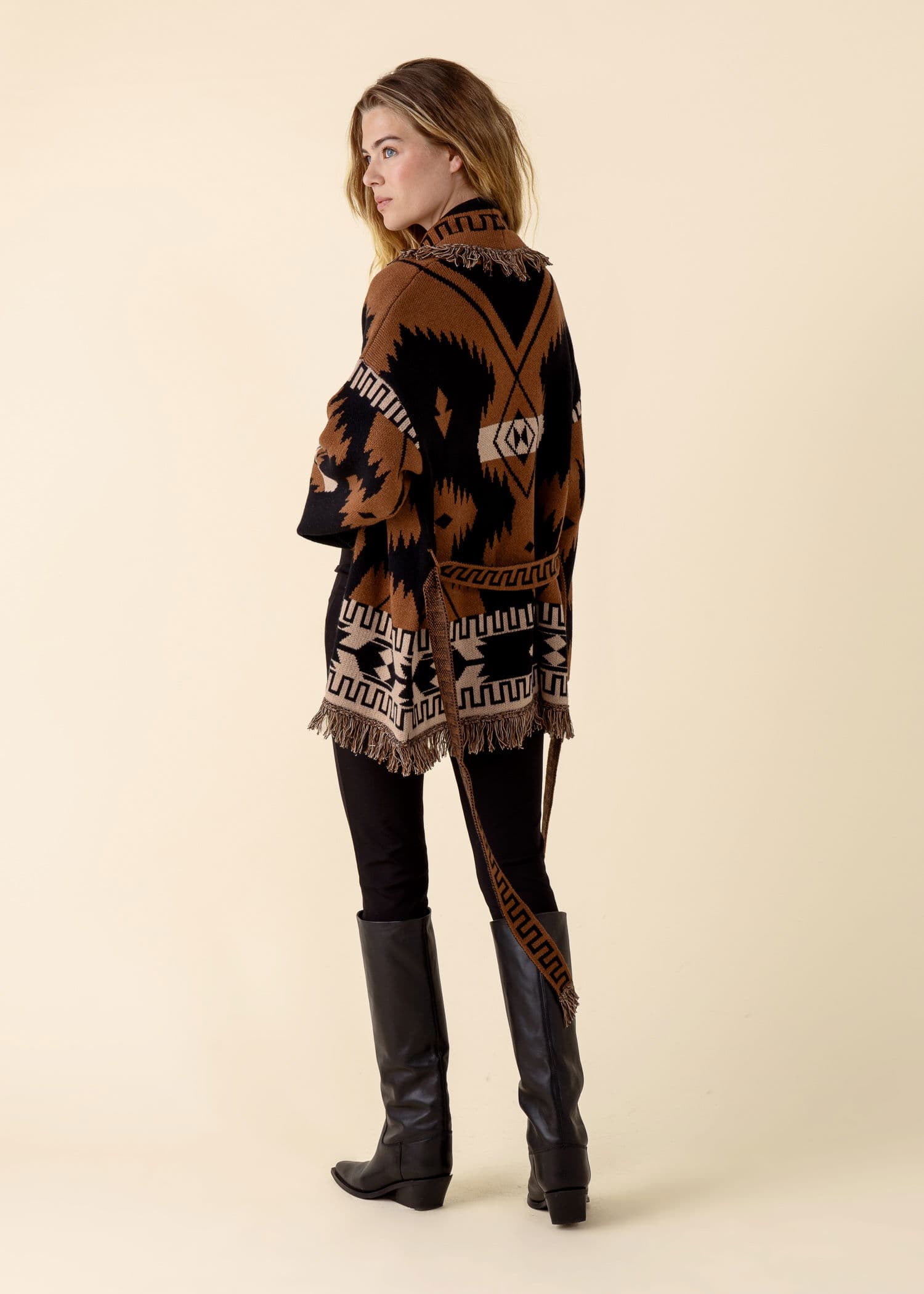 IKAT Mønstret cardigan - Brun 3 - Indiska
