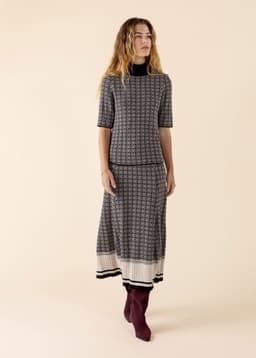 LULU JACQUARD SKIRT - Black
