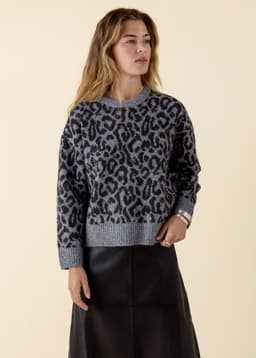 BLAIR JACQUARD SWEATER - GREY