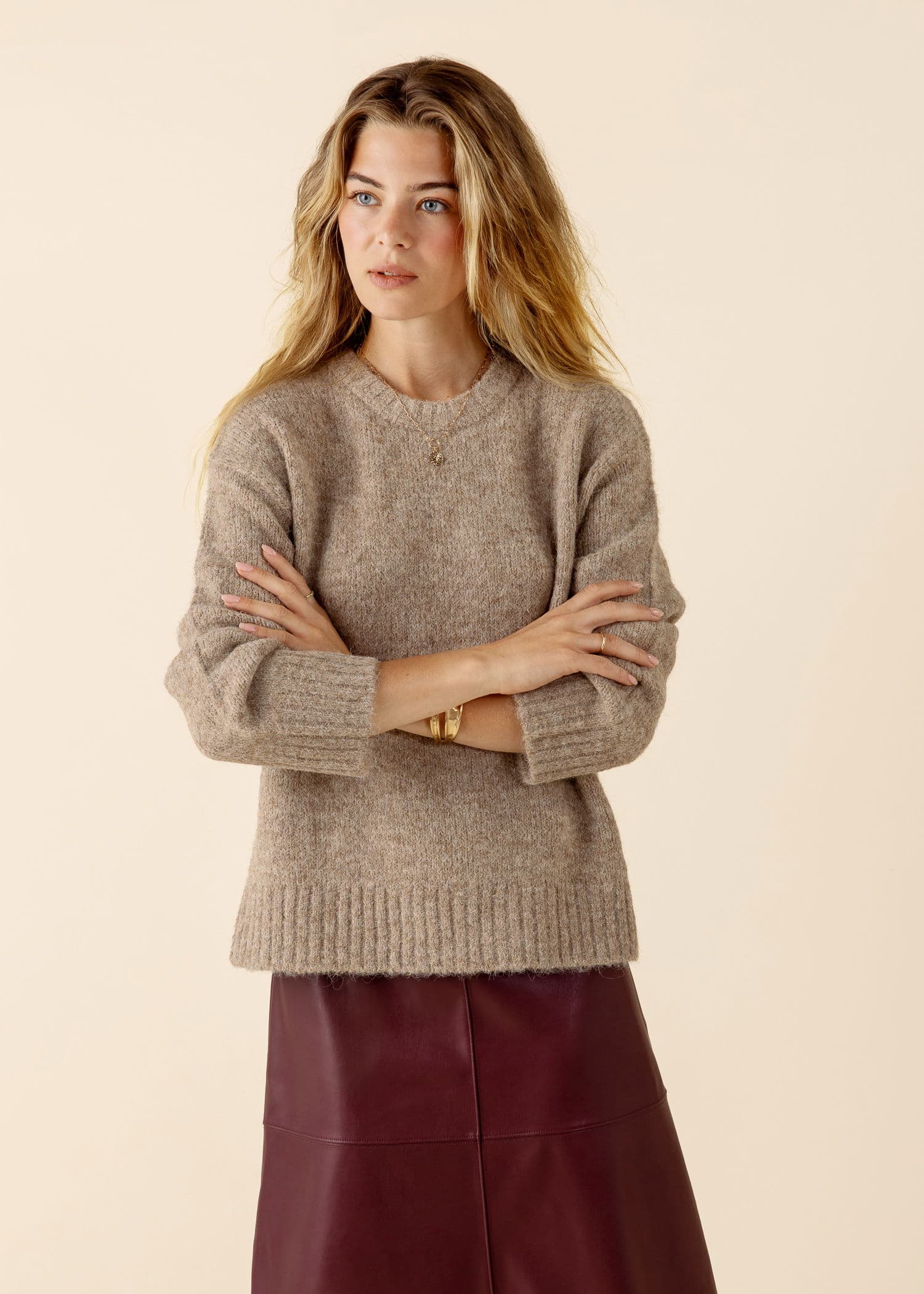 BLAIR Neulepusero - Beige 1 - Indiska