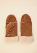 FAKE SUEDE GLOVES - Beige 