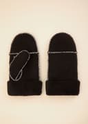 FAKE SUEDE GLOVES - Black