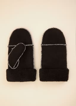 FAKE SUEDE GLOVES - Black