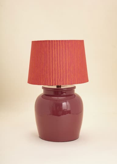LIVIA Mörkrosa bordslampa i stengods - Rosa 1 - Indiska
