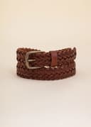 BRAIDED BELT - BROWN