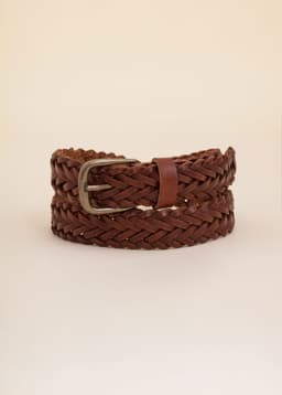 BRAIDED BELT - BROWN