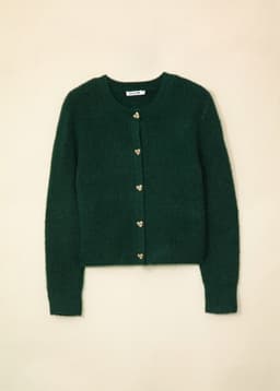 HEART CARDIGAN - GREEN