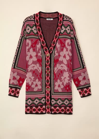 CHRISTY Mönstrad cardigan - Rosa 6 - Indiska