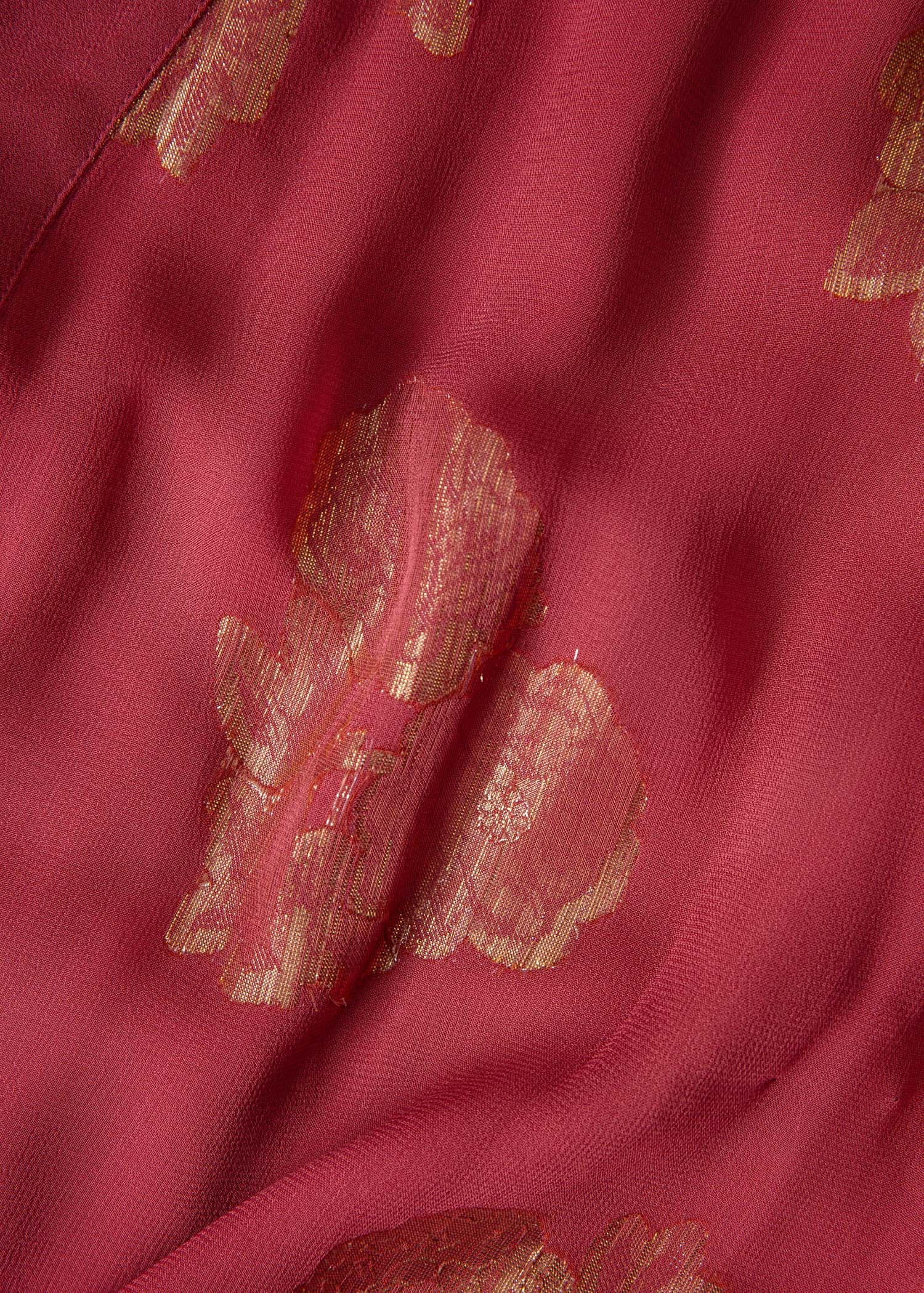 VEDA Kimono med gullmønstrede blader - Rosa 3 - Indiska