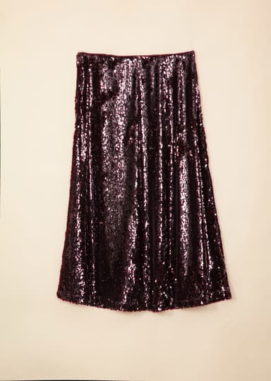 PIPER Vinröd paljettkjol - Röd 5 - Indiska