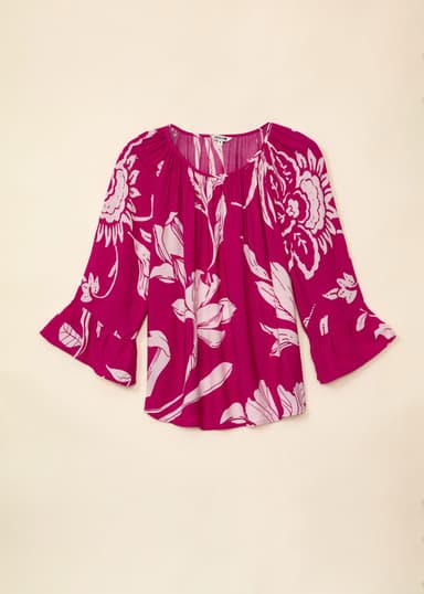 DOLLIE Mønstret bluse - Rosa 1 - Indiska