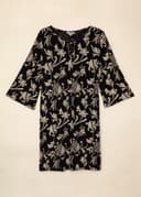Emilia Crepe Tunic - BLACK AOP