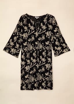 Emilia Crepe Tunic - BLACK AOP