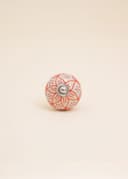 ROUND LOTUS KNOB - WHITE APPRICOT