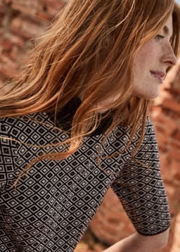 SOFIA JACQUARD TOP - Black