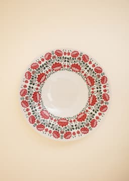 DUA SERVING PLATTER - EMB FLOWER RED