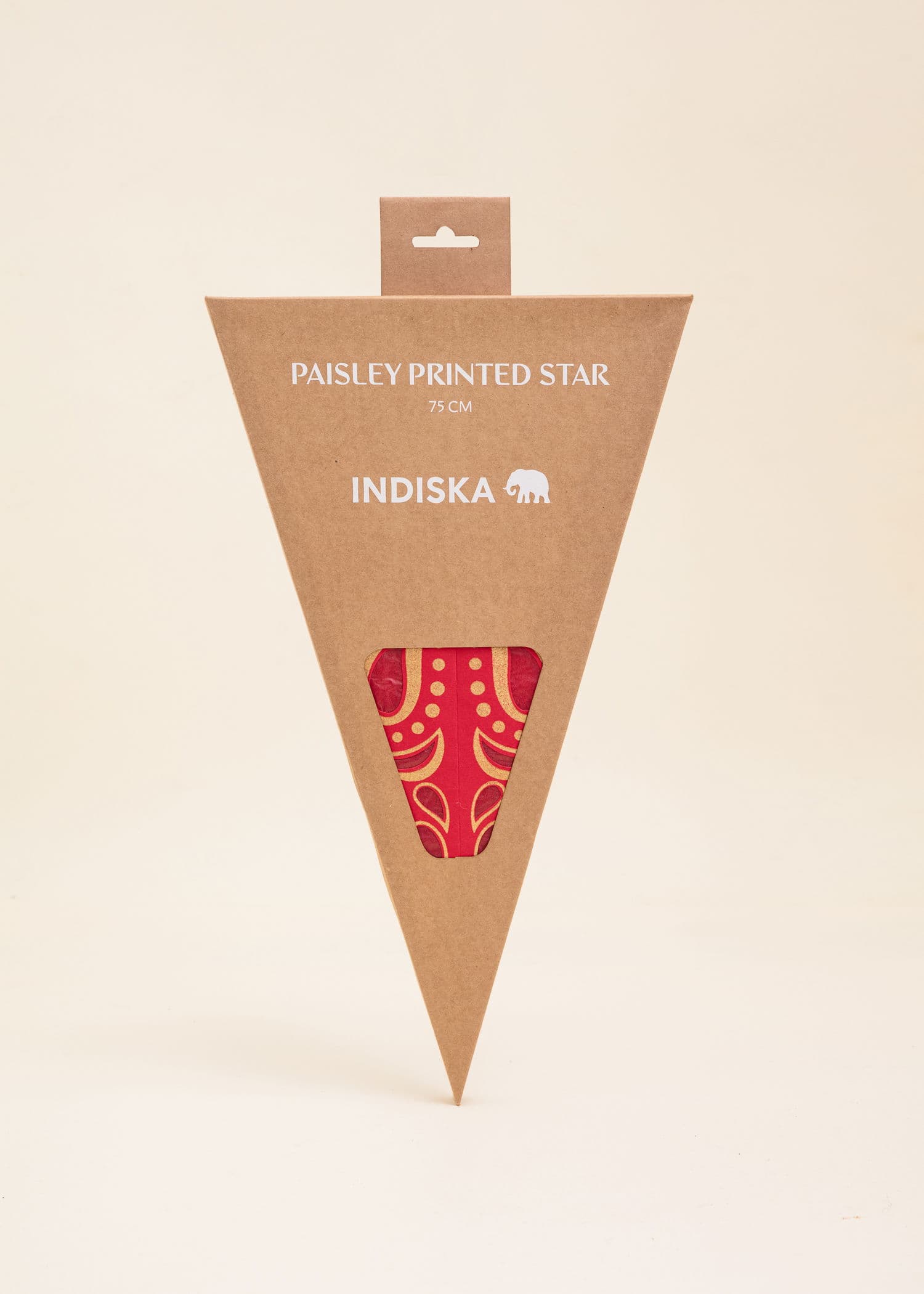 PAISLEY Handgjord adventsstjärna, 75 cm - Röd 3 - Indiska