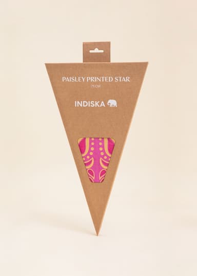 PAISLEY Handgjord adventsstjärna, 75 cm - Rosa 3 - Indiska