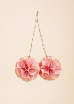 QUILLING FLOWER BALL ORNAMENT 2P - PINK