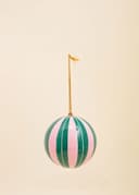 KASHMIR DECO - GREEN PINK STRIPE