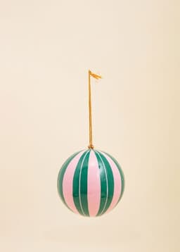 KASHMIR DECO - GREEN PINK STRIPE