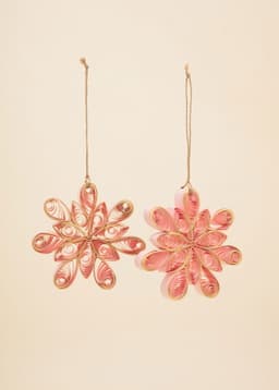 QUILLING STAR ORNAMENT 2P - PINK
