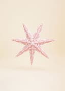 WHITE EMB STAR S - RED