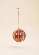 BEADED BALL ORNAMENT - RED