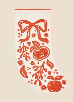 Holly Christmas Stocking - RED