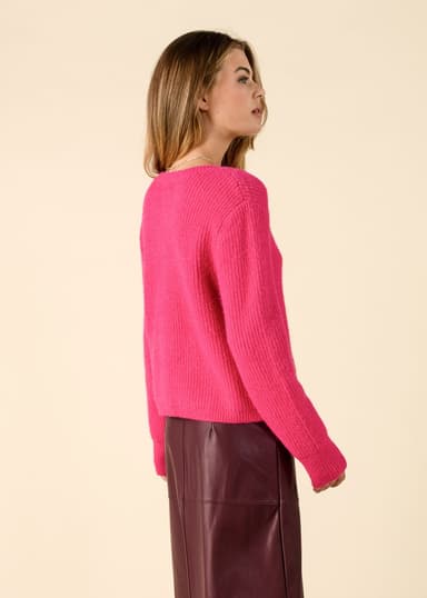 HEART Strikket cardigan med hjerteformede knapper - Rosa 4 - Indiska